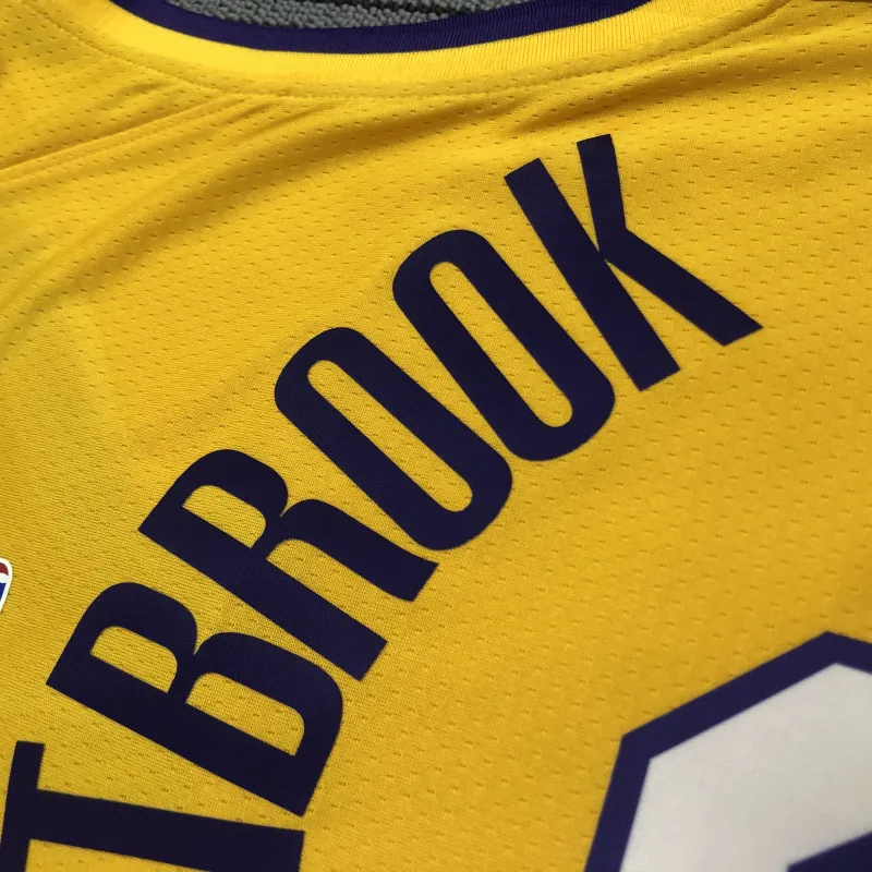 Los Angeles Lakers V-Neck Russell Westbrook #0 Stars Men’s Jersey