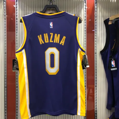 Los Angeles Lakers V-Neck Kyle Kuzma #0 Purple Men’s Jersey