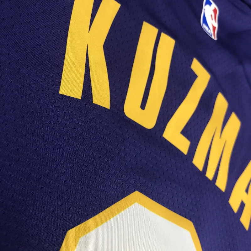 Los Angeles Lakers V-Neck Kyle Kuzma #0 Purple Men’s Jersey