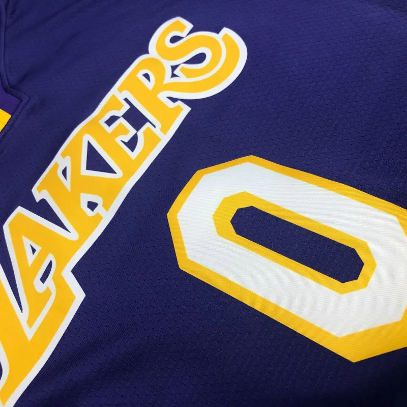 Los Angeles Lakers V-Neck Kyle Kuzma #0 Purple Men’s Jersey