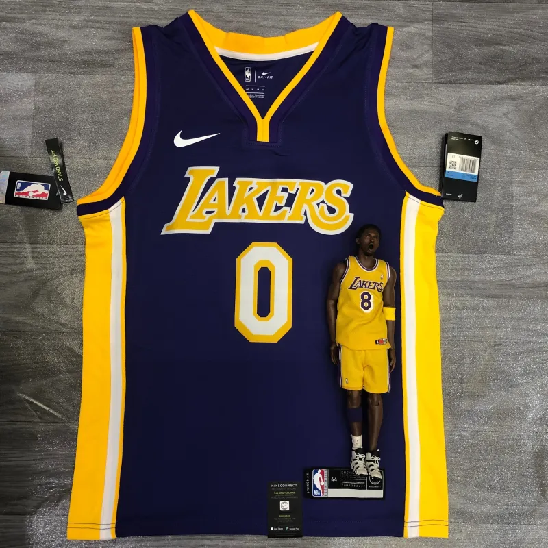Maglia da uomo dei Los Angeles Lakers con scollo a V Nick Young #0, viola
