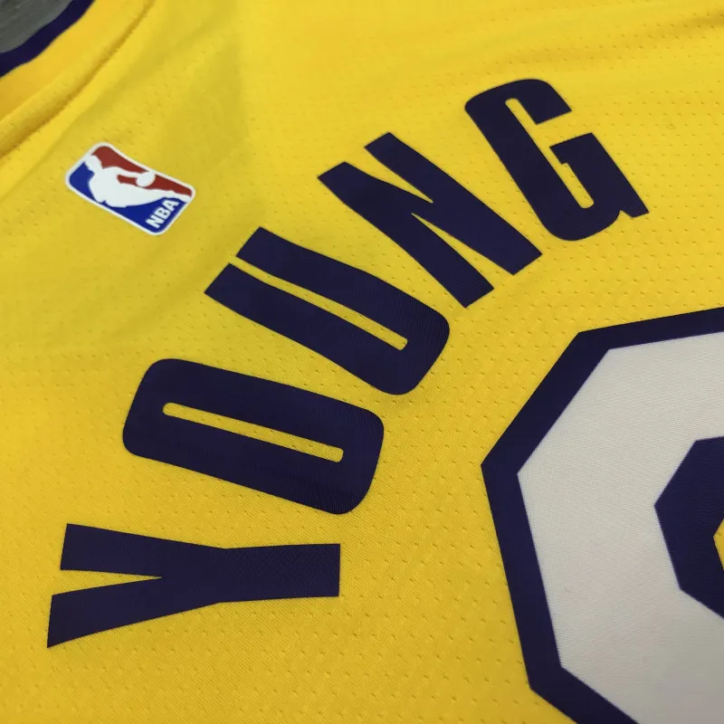 Los Angeles Lakers V-Neck Nick Young #0 Yellow Men’s Jersey