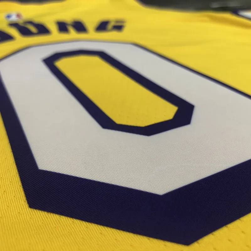 Los Angeles Lakers V-Neck Nick Young #0 Yellow Men’s Jersey