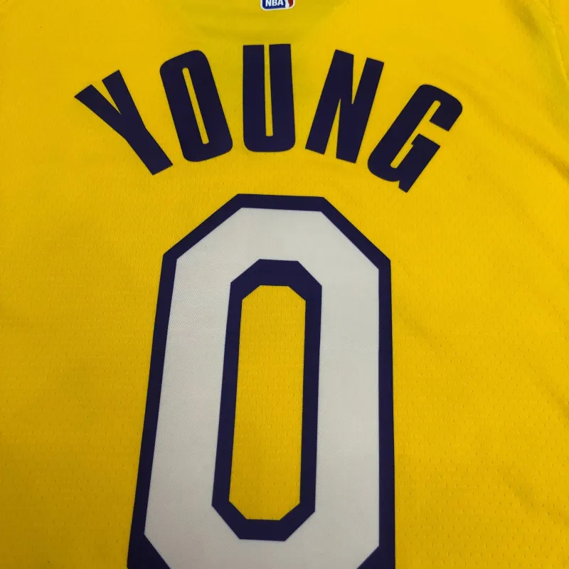 Los Angeles Lakers V-Neck Nick Young #0 Yellow Men’s Jersey