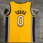 Los Angeles Lakers V-Neck Nick Young #0 Yellow Men’s Jersey