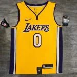 Los Angeles Lakers V-Neck Nick Young #0 Yellow Men’s Jersey