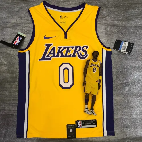 Maillot jaune à col en V des Los Angeles Lakers, Kyle Kuzma #0, pour homme