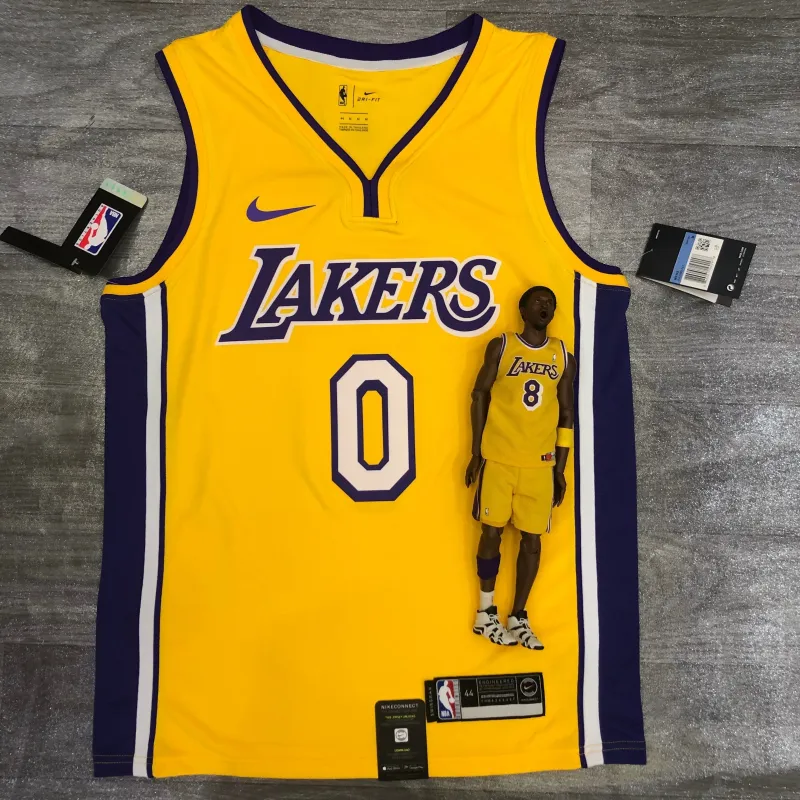 Los Angeles Lakers V-Neck Kyle Kuzma #0 Yellow Men’s Jersey