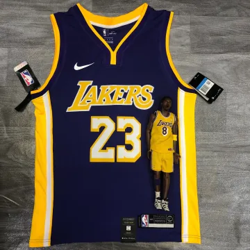Maglia Los Angeles Lakers Uomo con scollo a V LeBron James #23 Viola