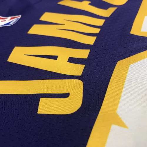 Maglia Los Angeles Lakers Uomo con scollo a V LeBron James #23 Viola