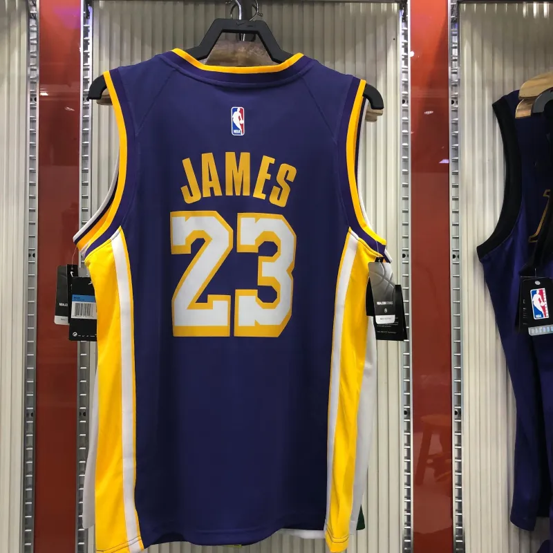 Los Angeles Lakers V-Neck LeBron James #23 Purple Men’s Jersey