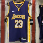 Los Angeles Lakers V-Neck LeBron James #23 Purple Men’s Jersey