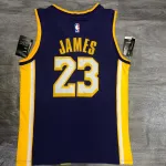 Los Angeles Lakers V-Neck LeBron James #23 Purple Men’s Jersey