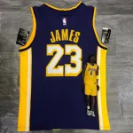 Los Angeles Lakers V-Neck LeBron James #23 Purple Men’s Jersey
