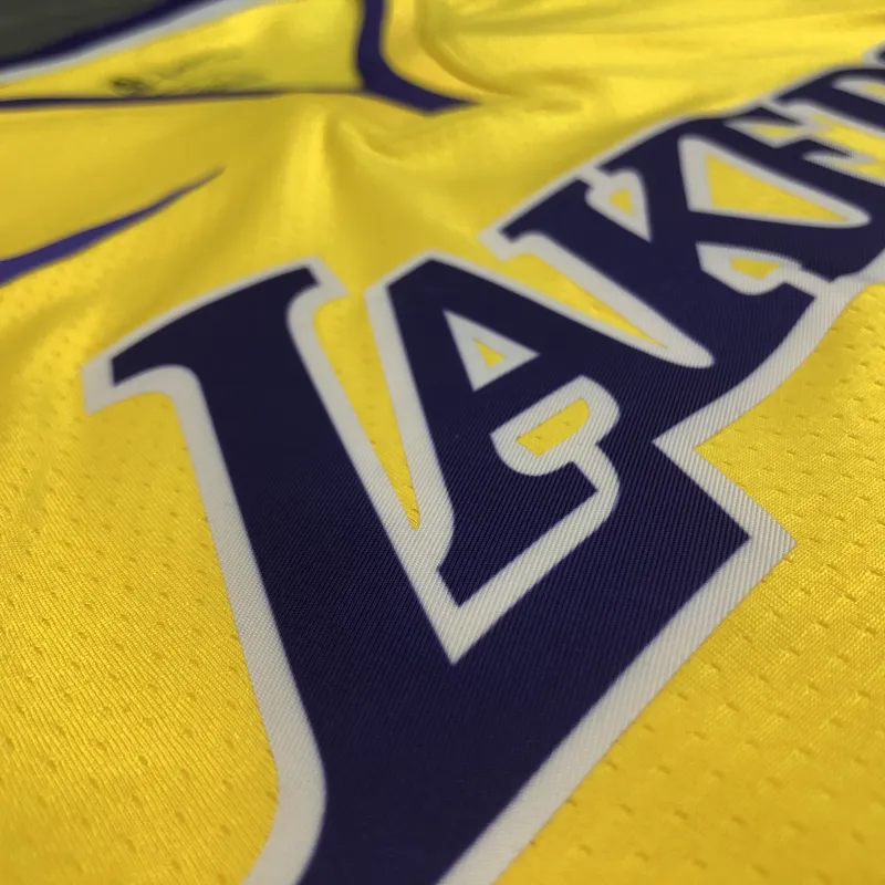 Los Angeles Lakers V-Neck LeBron James #23 Yellow Men’s Jersey
