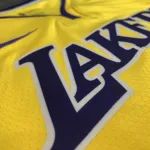 Los Angeles Lakers V-Neck LeBron James #23 Yellow Men’s Jersey