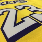 Los Angeles Lakers V-Neck LeBron James #23 Yellow Men’s Jersey