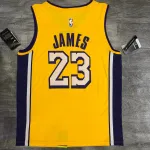 Los Angeles Lakers V-Neck LeBron James #23 Yellow Men’s Jersey