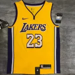Los Angeles Lakers V-Neck LeBron James #23 Yellow Men’s Jersey