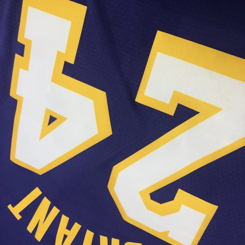 Los Angeles Lakers V-Neck Kobe Bryant #24 Purple Men’s Jersey