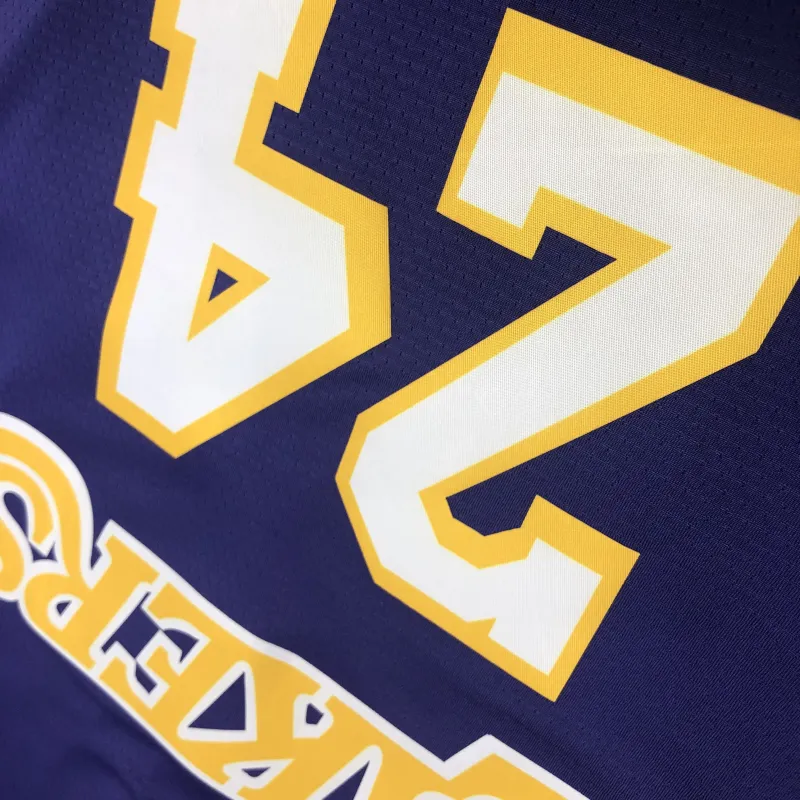 Los Angeles Lakers V-Neck Kobe Bryant #24 Purple Men’s Jersey