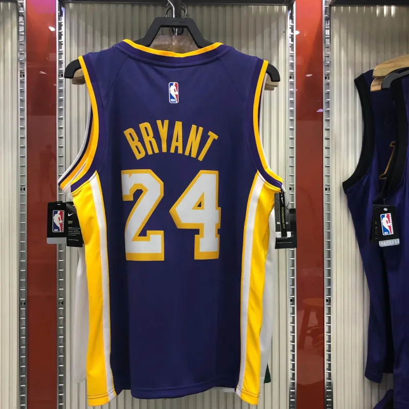 Los Angeles Lakers V-Neck Kobe Bryant #24 Purple Men’s Jersey