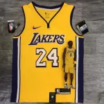 Los Angeles Lakers Camiseta cuello pico Kobe Bryant #24 Amarillo Hombre Camiseta de hombre de los Lakers de Los Ángeles con cuello en V de Kobe Bryant, modelo #24, color amarillo