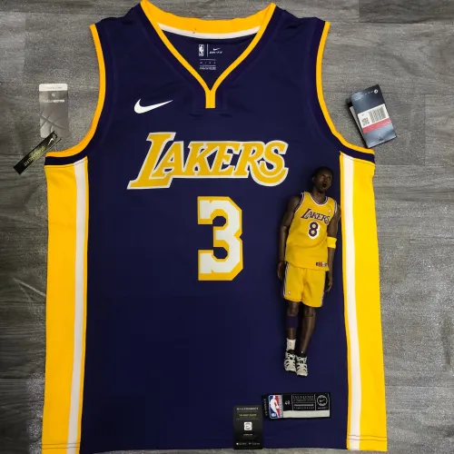 Los Angeles Lakers V-Ausschnitt Anthony Davis #3 Lila Herren Trikot