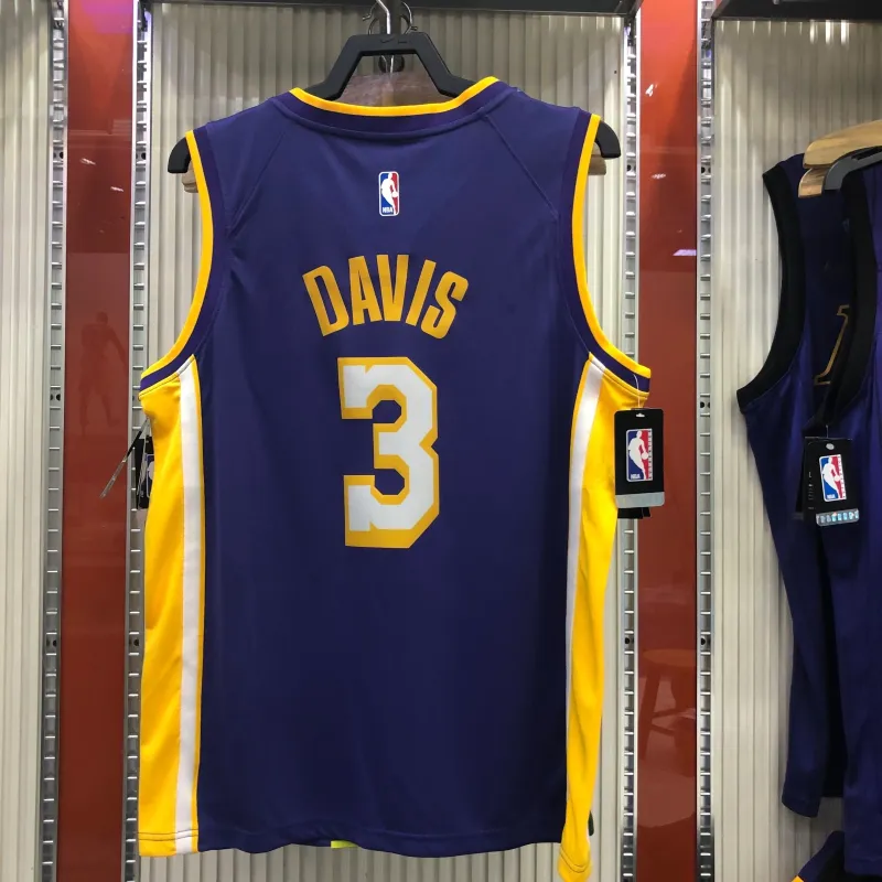Los Angeles Lakers V-Neck Anthony Davis #3 Purple Men’s Jersey