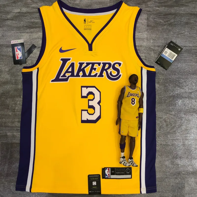 Los Angeles Lakers V-Neck Anthony Davis #3 Yellow Men’s Jersey