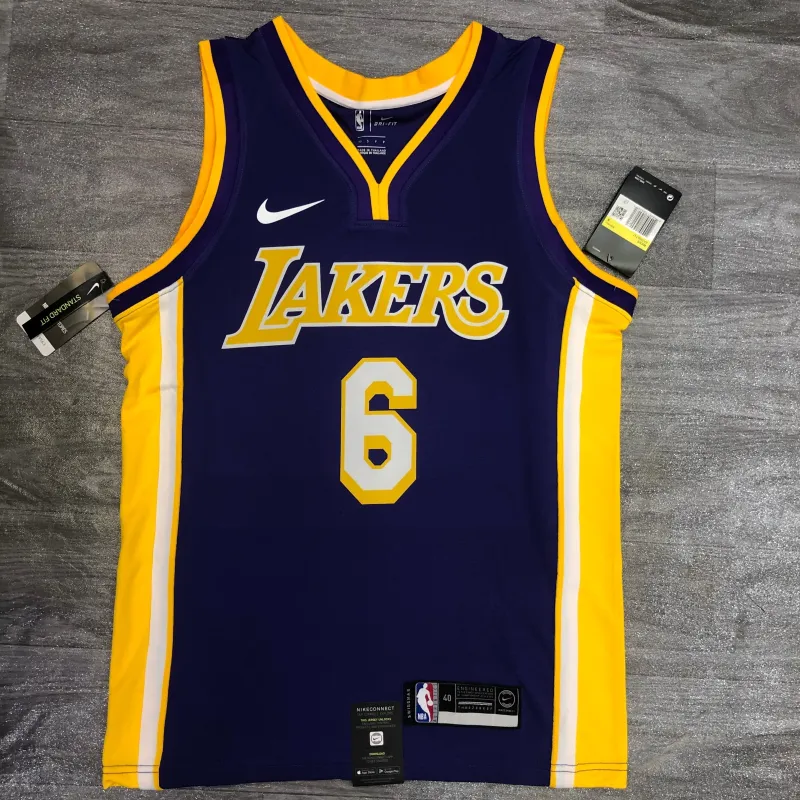 Los Angeles Lakers V-Neck LeBron James #6 Purple Men’s Jersey