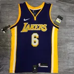 Los Angeles Lakers V-Ausschnitt LeBron James #6 Lila Herren Trikot Los Angeles Lakers V-Neck LeBron James #6 Purple Men’s Jersey