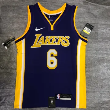 Maglia Los Angeles Lakers Uomo con scollo a V LeBron James #6 Viola