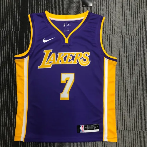 Los Angeles Lakers V-Neck Carmelo Anthony #7 Purple Men's Jersey