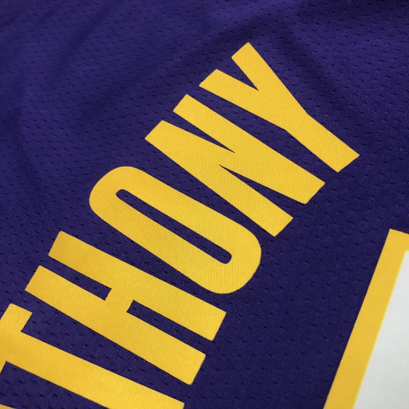 Los Angeles Lakers V-Neck Carmelo Anthony #7 Purple Men’s Jersey