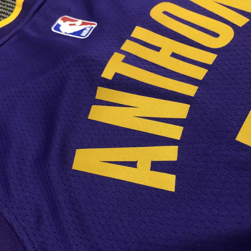 Los Angeles Lakers V-Neck Carmelo Anthony #7 Purple Men’s Jersey