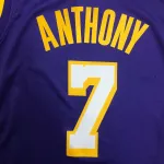 Los Angeles Lakers V-Neck Carmelo Anthony #7 Purple Men’s Jersey