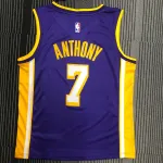 Los Angeles Lakers V-Neck Carmelo Anthony #7 Purple Men’s Jersey
