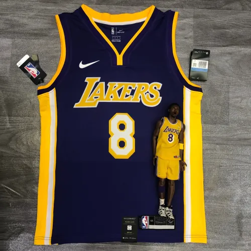 Maglia Los Angeles Lakers con scollo a V Kobe Bryant #8 Viola Uomo