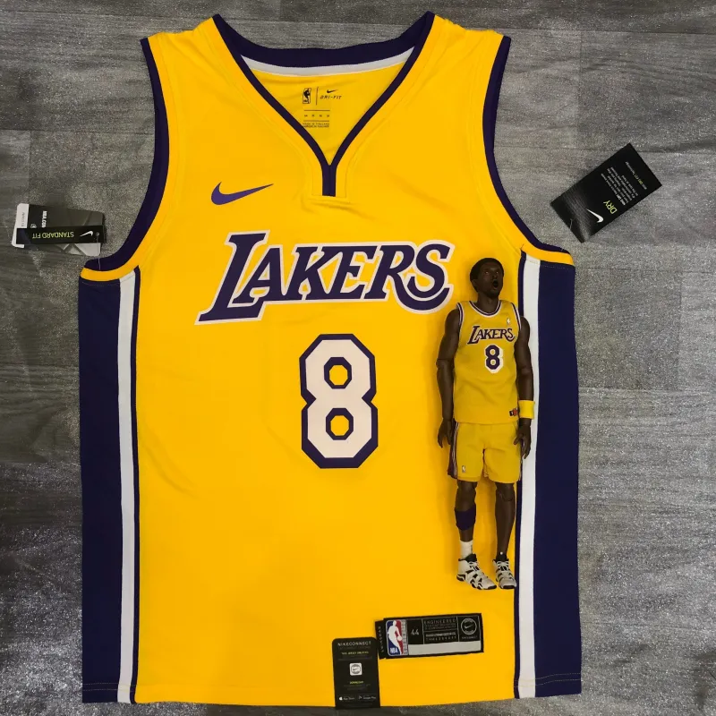 Los Angeles Lakers V-hals Kobe Bryant #8 geel herenshirt