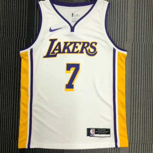 Los Angeles Lakers V-Neck Carmelo Anthony #7 White Men's Jersey