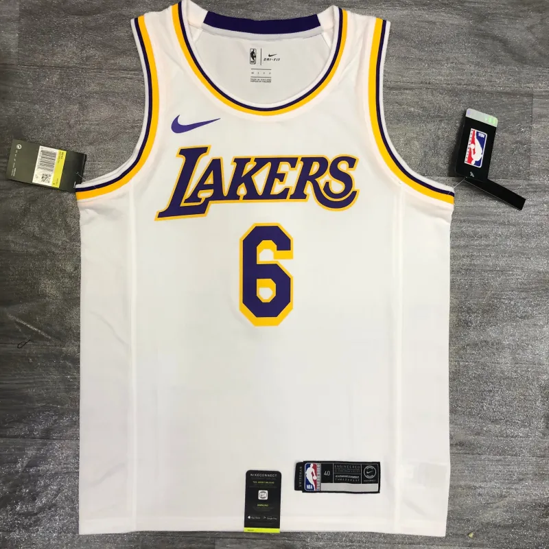 Los Angeles Lakers LeBron James #6 White Men’s Jersey