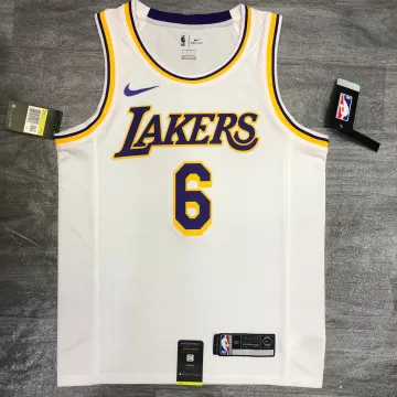 Maglia da uomo bianca dei Los Angeles Lakers di LeBron James (modello #6).