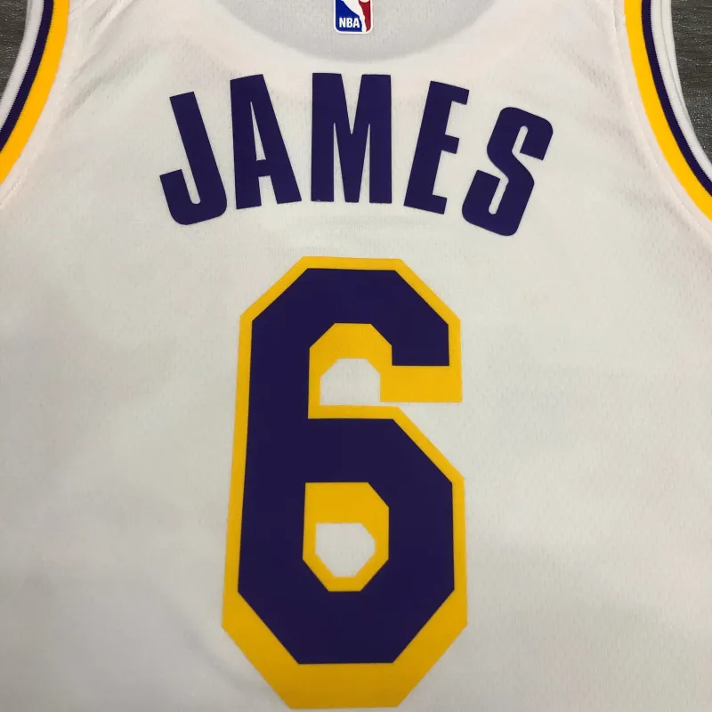 Los Angeles Lakers LeBron James #6 White Men’s Jersey
