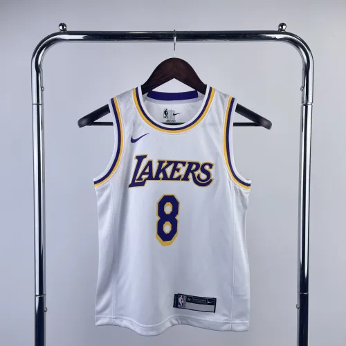 Los Angeles Lakers Kobe Bryant #8 maglia bianca giovanile