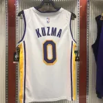 Los Angeles Lakers V-Neck Kyle Kuzma #0 White Men’s Jersey