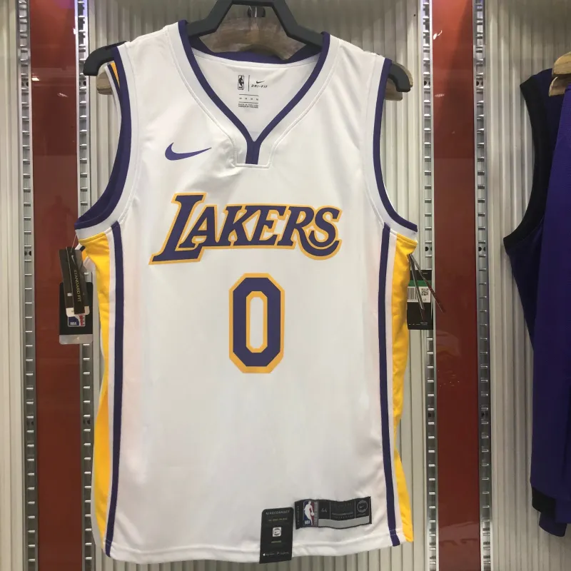 Los Angeles Lakers V-Neck Kyle Kuzma #0 White Men’s Jersey