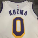Los Angeles Lakers V-Neck Kyle Kuzma #0 White Men’s Jersey