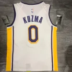 Los Angeles Lakers V-Neck Kyle Kuzma #0 White Men’s Jersey