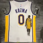 Los Angeles Lakers V-Neck Kyle Kuzma #0 White Men’s Jersey